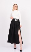 EleganceBelt Slit Skirt – Premium Pileli & Yırtmaçlı Etek 6829
