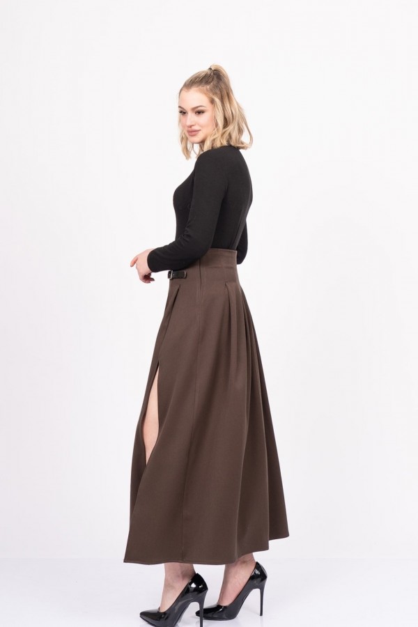 EleganceBelt Slit Skirt – Premium Pileli & Yırtmaçlı Etek 6829 EleganceBelt Slit Skirt – Premium Pileli & Yırtmaçlı Etek 6829