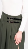 EleganceBelt Slit Skirt – Premium Pileli & Yırtmaçlı Etek 6829