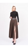 EleganceBelt Slit Skirt – Premium Pileli & Yırtmaçlı Etek 6829