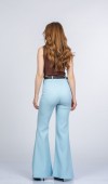 Elegant İspanyol Paça Kadın Pantolon - Yüksek Bel Kemerli Likralı Fitilli Krep Kumaş Elegant İspanyol Paça Kadın Pantolon - Yüksek Bel Kemerli Likralı Fitilli Krep Kumaş