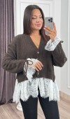 Elodie Dantel Detaylı Yün Hırka 20304 STD Elodie Dantel Detaylı Yün Hırka 20304 STD