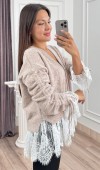 Elodie Dantel Detaylı Yün Hırka 20304 STD Elodie Dantel Detaylı Yün Hırka 20304 STD