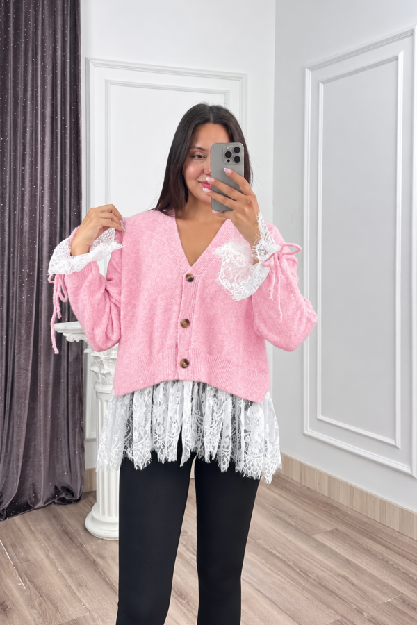 Elodie Dantel Detaylı Yün Hırka 20304 STD