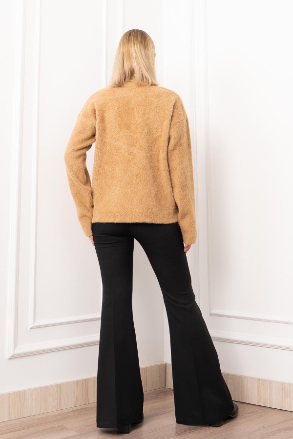 Flora Rose Gül Detaylı Sakal Yün Hırka 25301 STD Flora Rose Gül Detaylı Sakal Yün Hırka 25301 STD