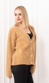 Flora Rose Gül Detaylı Sakal Yün Hırka 25301 STD Flora Rose Gül Detaylı Sakal Yün Hırka 25301 STD