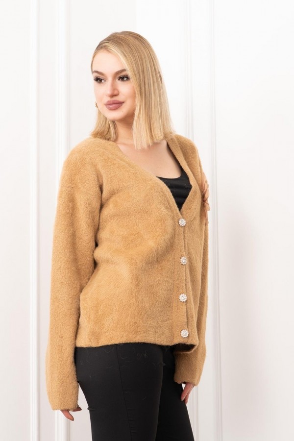 Flora Rose Gül Detaylı Sakal Yün Hırka 25301 STD Flora Rose Gül Detaylı Sakal Yün Hırka 25301 STD