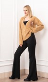 Flora Rose Gül Detaylı Sakal Yün Hırka 25301 STD Flora Rose Gül Detaylı Sakal Yün Hırka 25301 STD