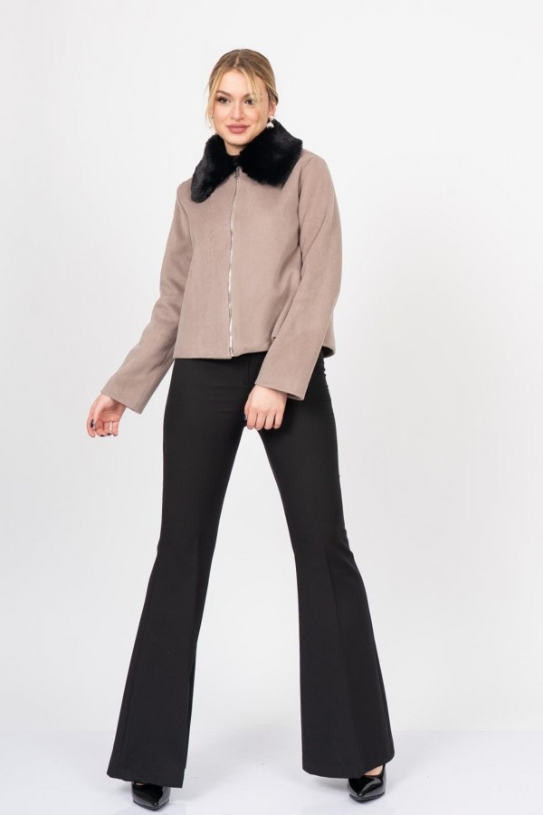 FrostLuxe Fur-Collar Short Coat – 2628 FrostLuxe Fur-Collar Short Coat – 2628