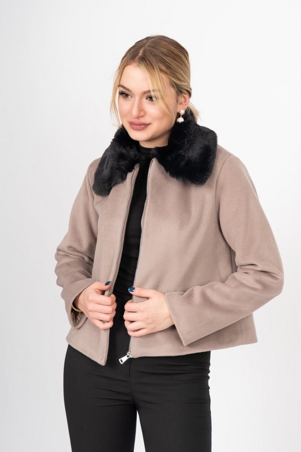 FrostLuxe Fur-Collar Short Coat – 2628 FrostLuxe Fur-Collar Short Coat – 2628