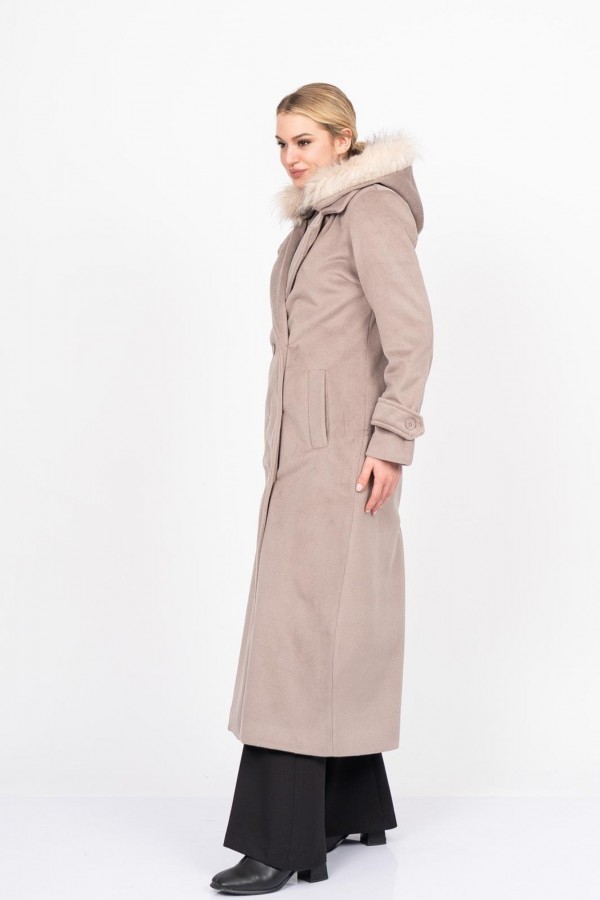 FurHood Luxe Coat – Kürk Detaylı Premium Kaşe Palto 2619 FurHood Luxe Coat – Kürk Detaylı Premium Kaşe Palto 2619