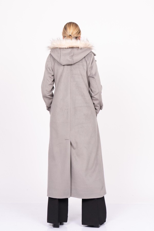 FurHood Luxe Coat – Kürk Detaylı Premium Kaşe Palto 2619