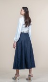 Garni Dikişli Kemerli Kot Denim Etek 6885