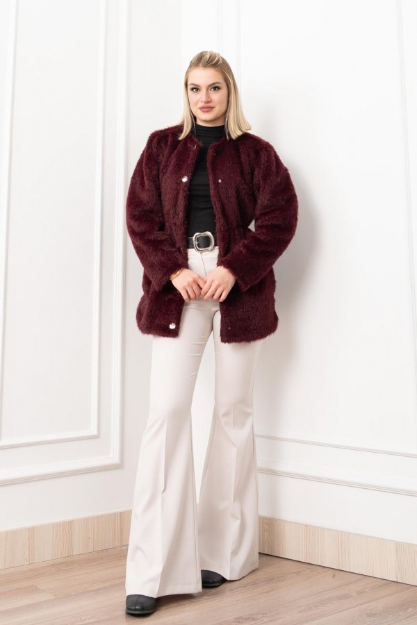 Glow Bel Lastikli Cozy Peluş Kaban 2623