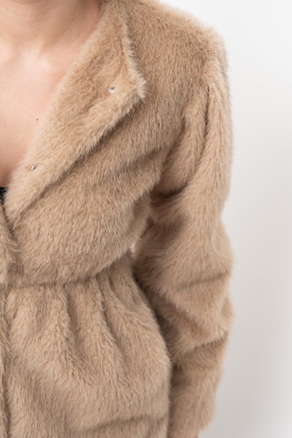 Glow Bel Lastikli Cozy Peluş Kaban 2623