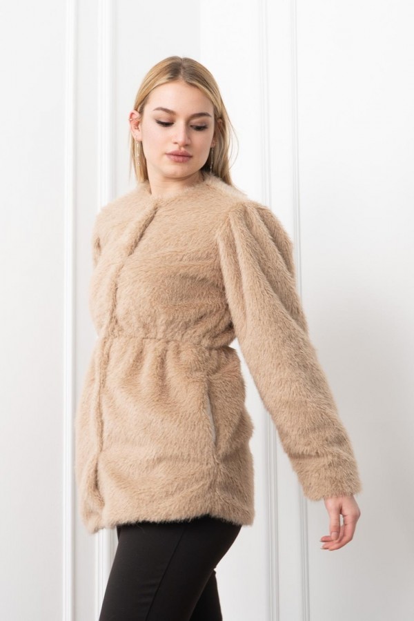 Glow Bel Lastikli Cozy Peluş Kaban 2623 Glow Bel Lastikli Cozy Peluş Kaban 2623