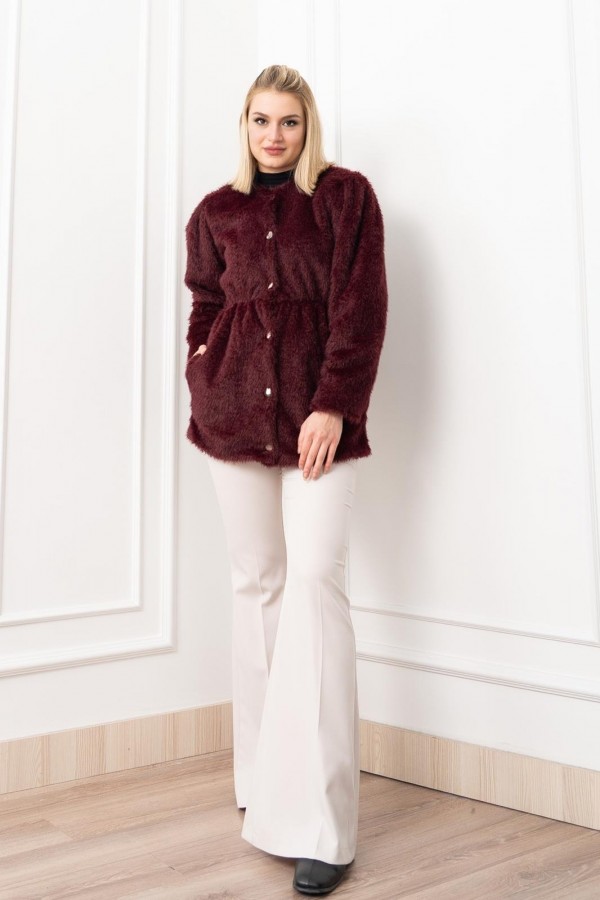 Glow Bel Lastikli Cozy Peluş Kaban 2623