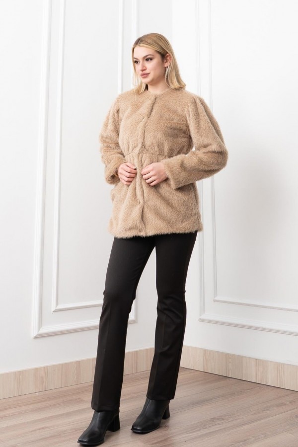Glow Bel Lastikli Cozy Peluş Kaban 2623