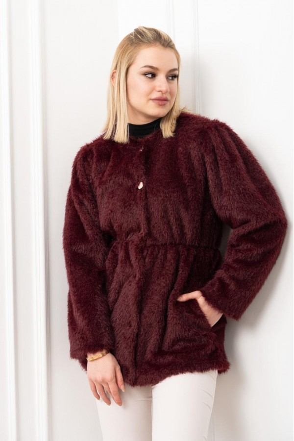 Glow Bel Lastikli Cozy Peluş Kaban 2623