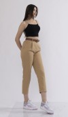 Kemerli Gabardin Kot Kumaş Kalem Denim Pantolon 3880 Kemerli Gabardin Kot Kumaş Kalem Denim Pantolon 3880