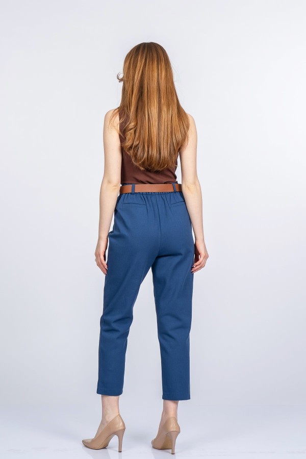Kemerli Gabardin Kot Kumaş Kalem Denim Pantolon 3880 Kemerli Gabardin Kot Kumaş Kalem Denim Pantolon 3880