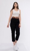Kemerli Gabardin Kot Kumaş Kalem Denim Pantolon 3880 Kemerli Gabardin Kot Kumaş Kalem Denim Pantolon 3880