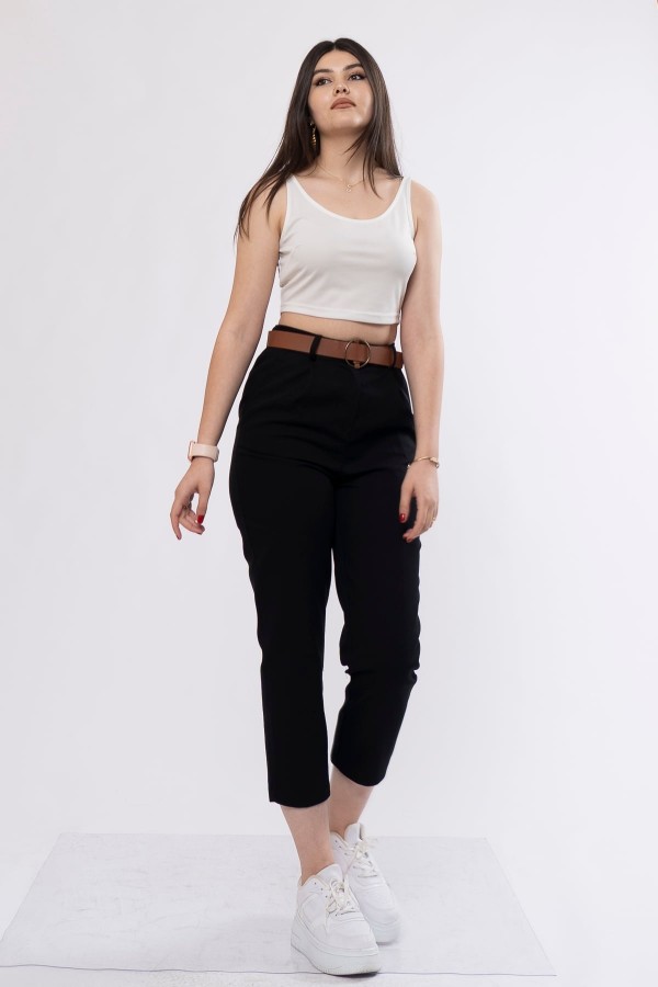 Kemerli Gabardin Kot Kumaş Kalem Denim Pantolon 3880 Kemerli Gabardin Kot Kumaş Kalem Denim Pantolon 3880