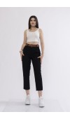 Kemerli Gabardin Kot Kumaş Kalem Denim Pantolon 3880
