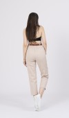 Kemerli Gabardin Kot Kumaş Kalem Denim Pantolon 3880