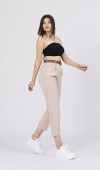 Kemerli Gabardin Kot Kumaş Kalem Denim Pantolon 3880