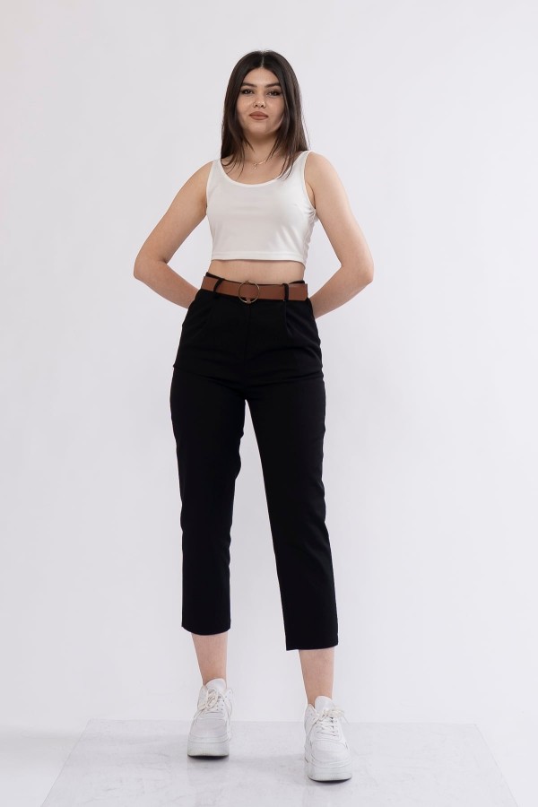 Kemerli Gabardin Kot Kumaş Kalem Denim Pantolon 3880 Kemerli Gabardin Kot Kumaş Kalem Denim Pantolon 3880