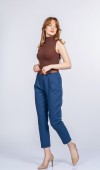 Kemerli Gabardin Kot Kumaş Kalem Denim Pantolon 3880 Kemerli Gabardin Kot Kumaş Kalem Denim Pantolon 3880