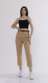 Kemerli Gabardin Kot Kumaş Kalem Denim Pantolon 3880 Kemerli Gabardin Kot Kumaş Kalem Denim Pantolon 3880