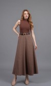 Kemerli Verev Maxi Etek 6836