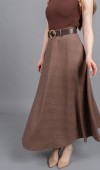 Kemerli Verev Maxi Etek 6836