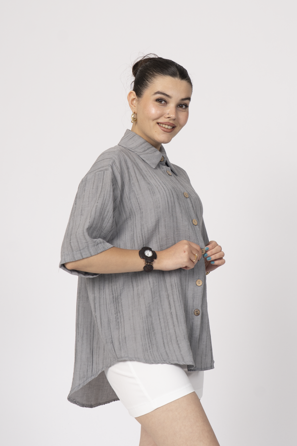 Keten Oversize Gömlek 70039 Keten Oversize Gömlek 70039