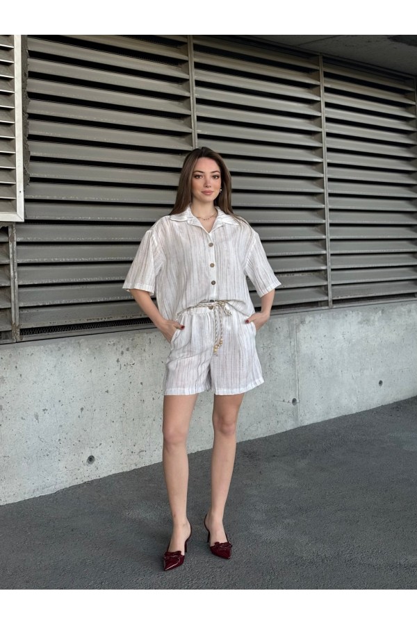 Keten Oversize Gömlek 70039