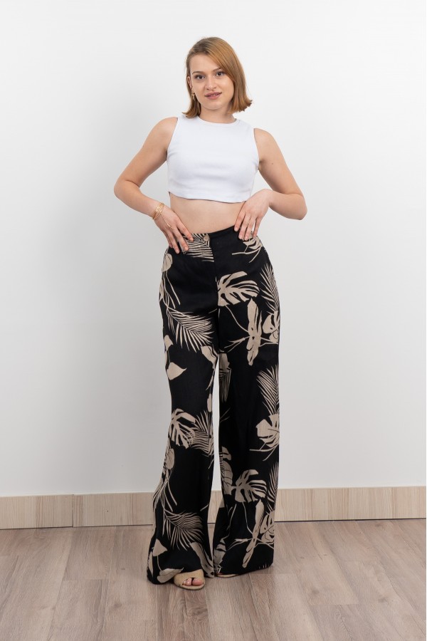 Keten Yüksek Bel Pantolon 30289