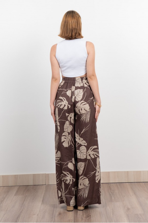 Keten Yüksek Bel Pantolon 30289