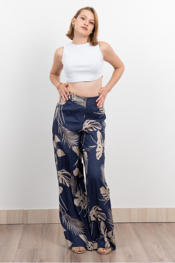 Keten Yüksek Bel Pantolon 30289 Keten Yüksek Bel Pantolon 30289