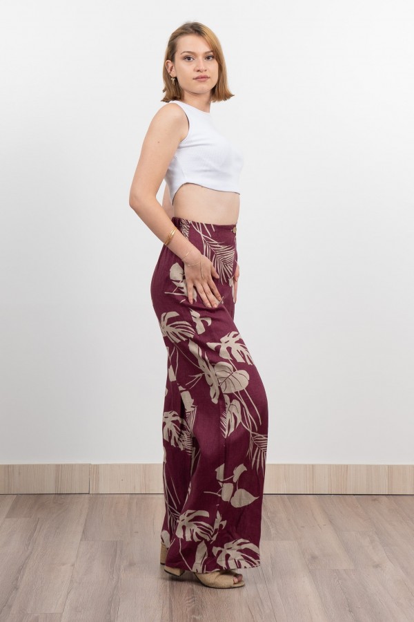 Keten Yüksek Bel Pantolon 30289