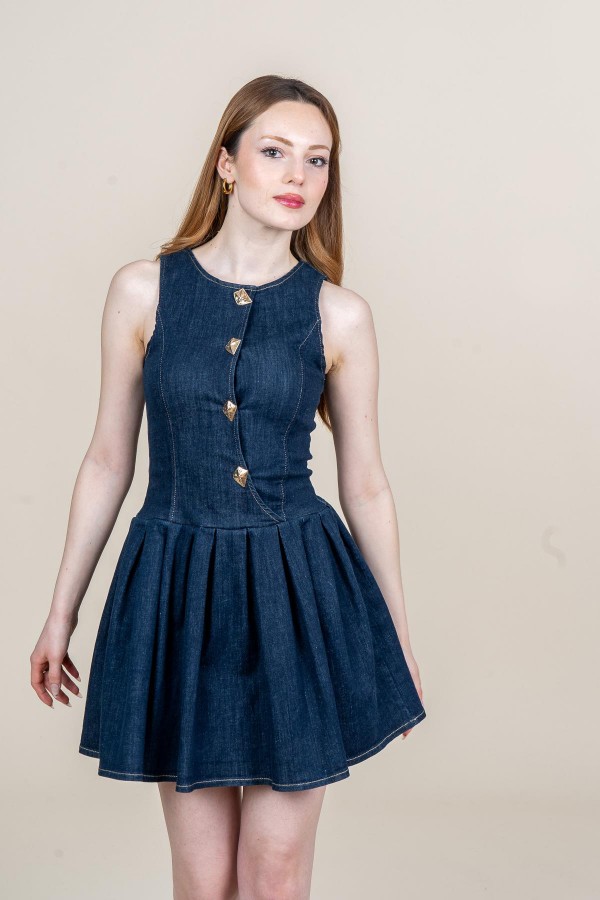 Kot - Denim Lİkralı Mini Elbise Kot - Denim Lİkralı Mini Elbise