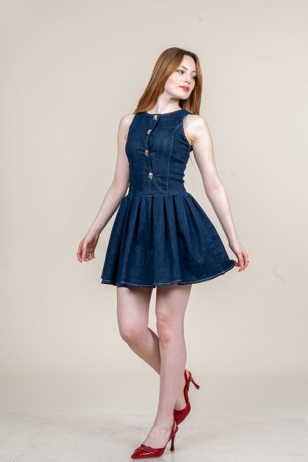 Kot - Denim Lİkralı Mini Elbise Kot - Denim Lİkralı Mini Elbise