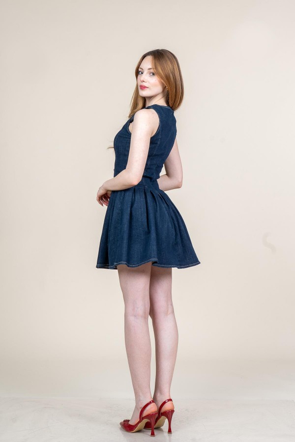 Kot - Denim Lİkralı Mini Elbise Kot - Denim Lİkralı Mini Elbise