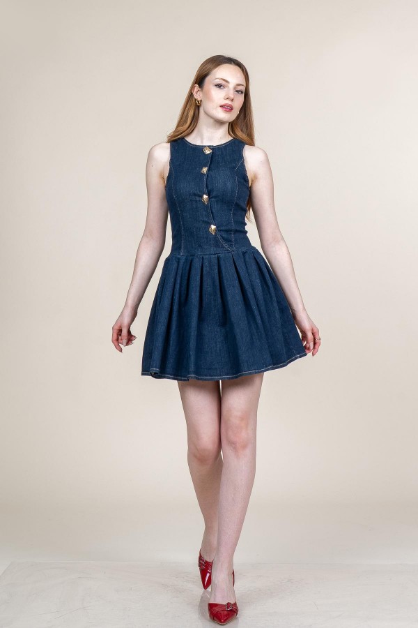 Kot - Denim Lİkralı Mini Elbise Kot - Denim Lİkralı Mini Elbise