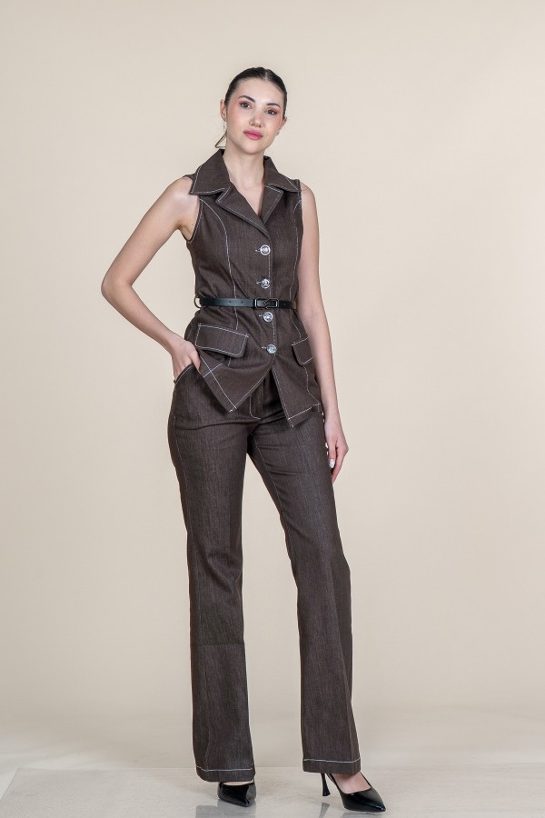 Kot Denim Yelek Pantolon Takım 1309
