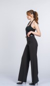 Lace Yüksek Bel Kemerli Kumaş Pantolon