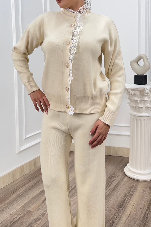 LACELLE – Dantel Detaylı Triko Takım P021 STD LACELLE – Dantel Detaylı Triko Takım P021 STD