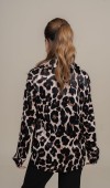 Leopar Desen Uzun Kol Saten Gömlek 70056