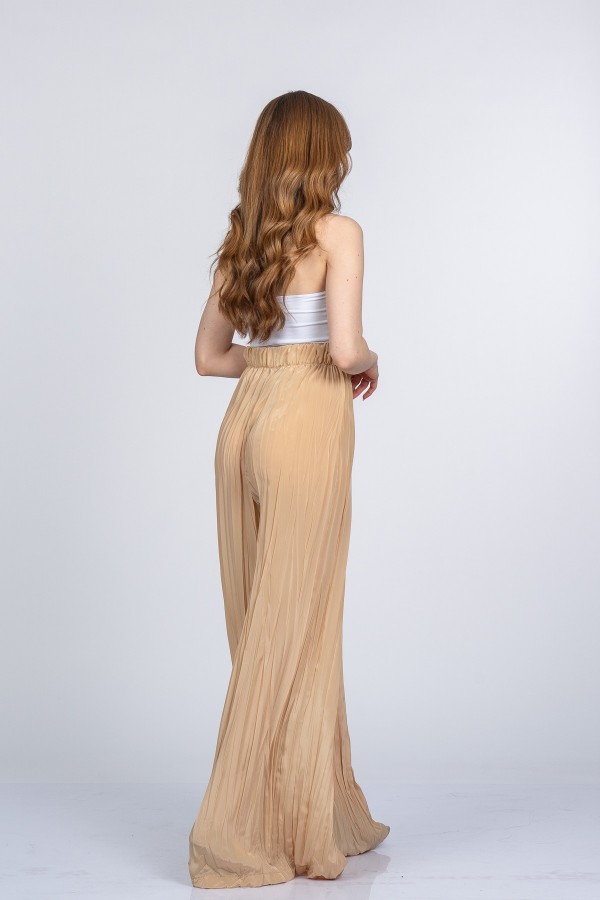 Lorienne Kraşlı Bol Şifon Pantolon